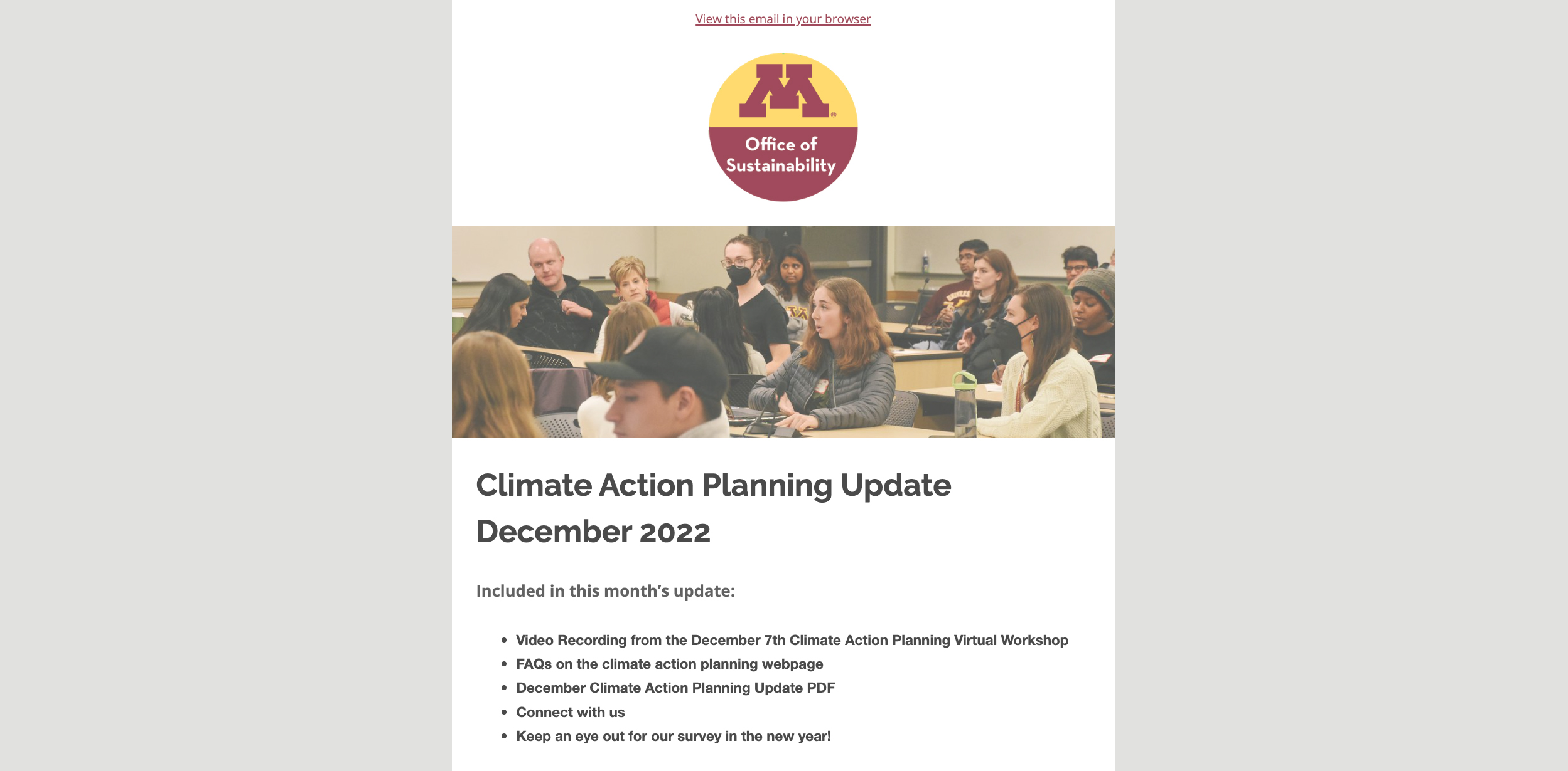 Climate Action Planning Update December 2022