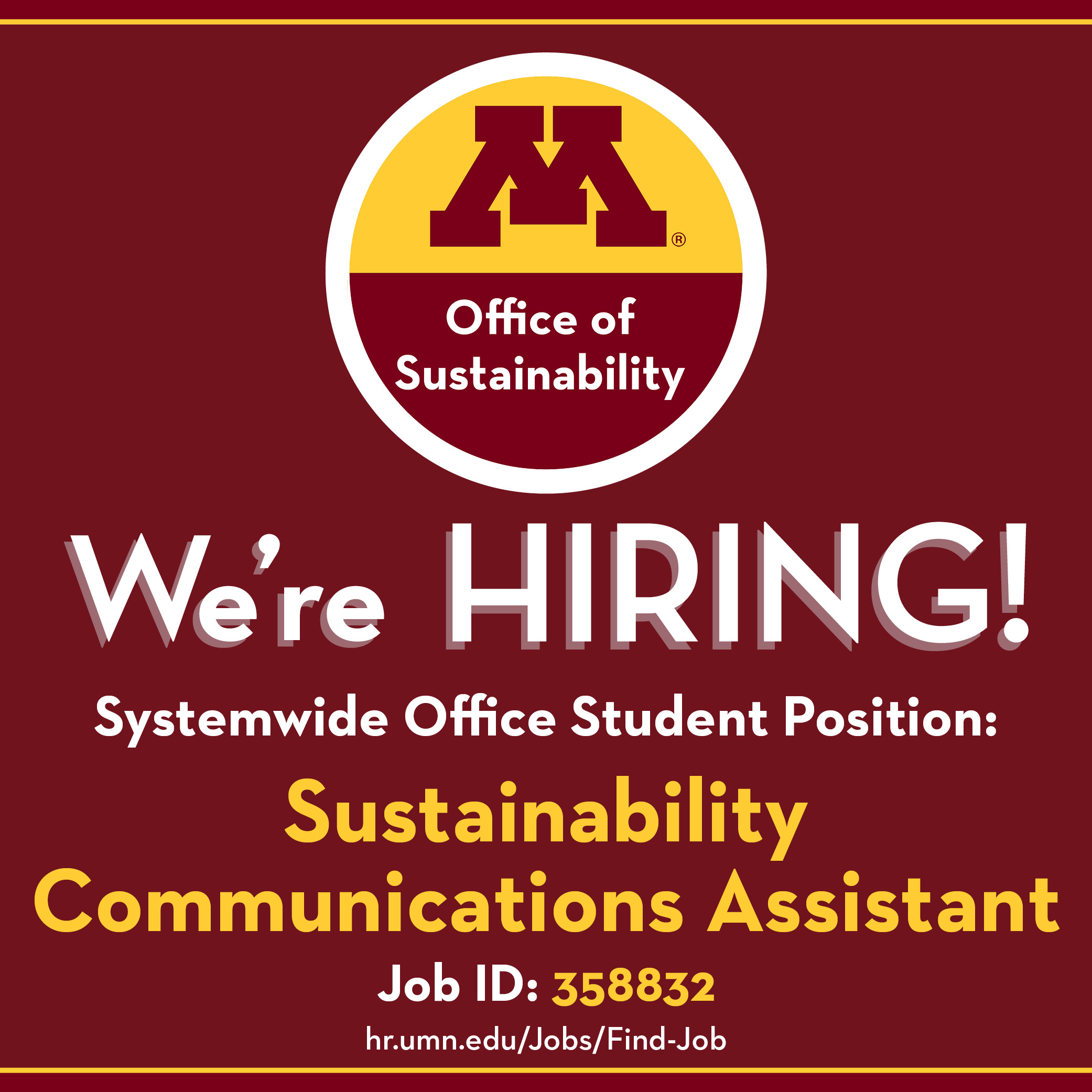 We're hiring! Systemwide Student Communications Assistant 